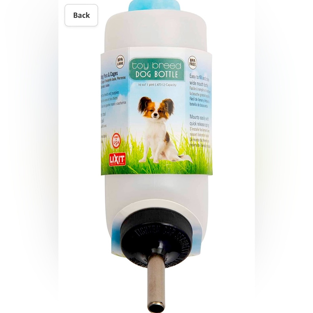 (2 pack for $10) Lixit Small Dog Water Bottle, 16Oz